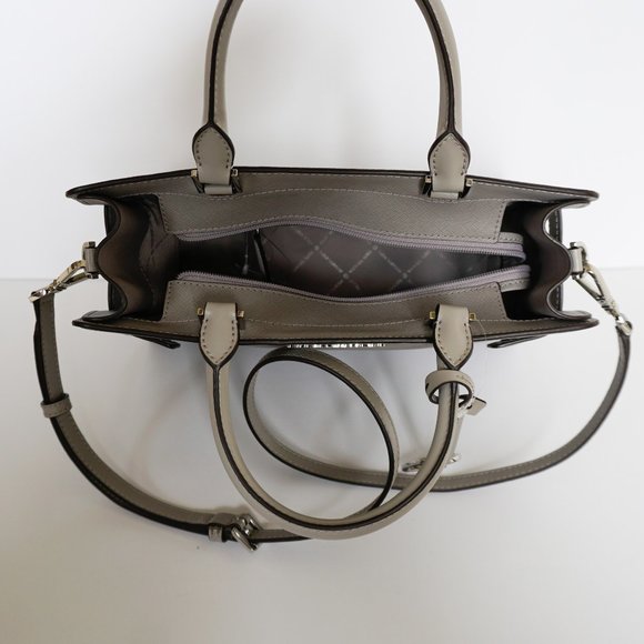 Michael Kors Rayne Medium Satchel Shoulder Bag Pearl Grey - Picture 7 of 10